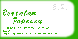 bertalan popescu business card